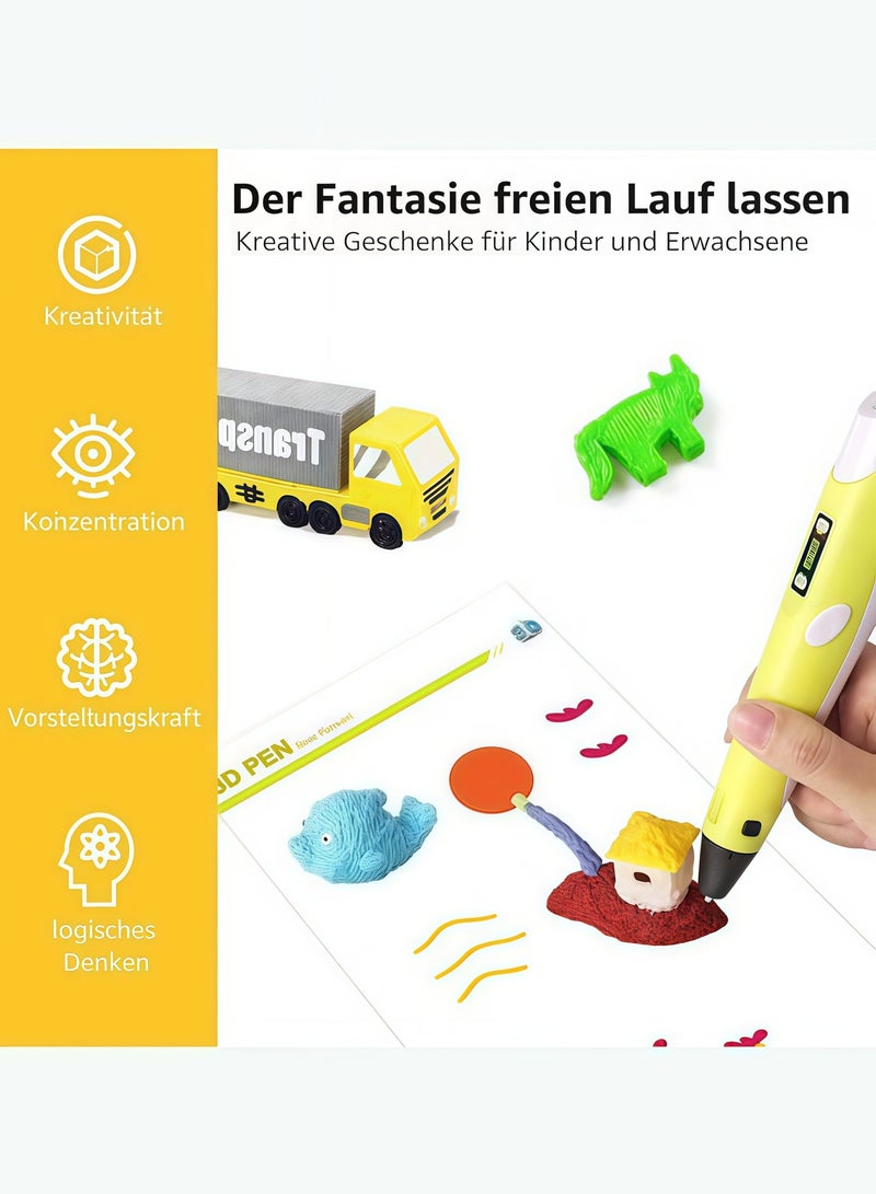 XiuWoo 3D Printing Pen,Cute Doodle Arts Craft Drawing USB Pen Set,Kids DIY Gift, Doodle Arts Craft Drawing, Compatible with PLA and ABS Filament, Adjustable Temperature and Speed, for Graffiti, Drawing, Model Making,Education RBT Starter Kit Kids Toy Generation Smart Children's Gift Three-Dimensional Painting Creative Room Temperature Pen + 3D Printing Line Set（Pink） - Image 4